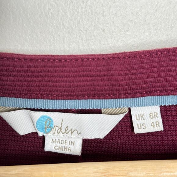 BODEN Jasmine Ottoman Shift Dress Mulled Wine Red Purple Sz 4 Regular {3W10} - Picture 4 of 5